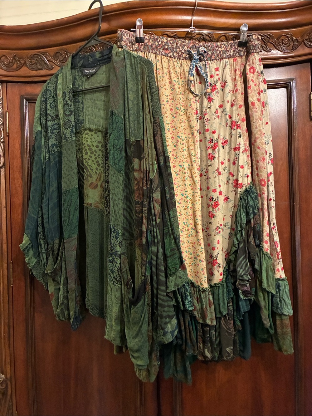 🌿 Young Threads Boho Green Patchwork Kimono NWOT 🌿 - Picture 8 of 8